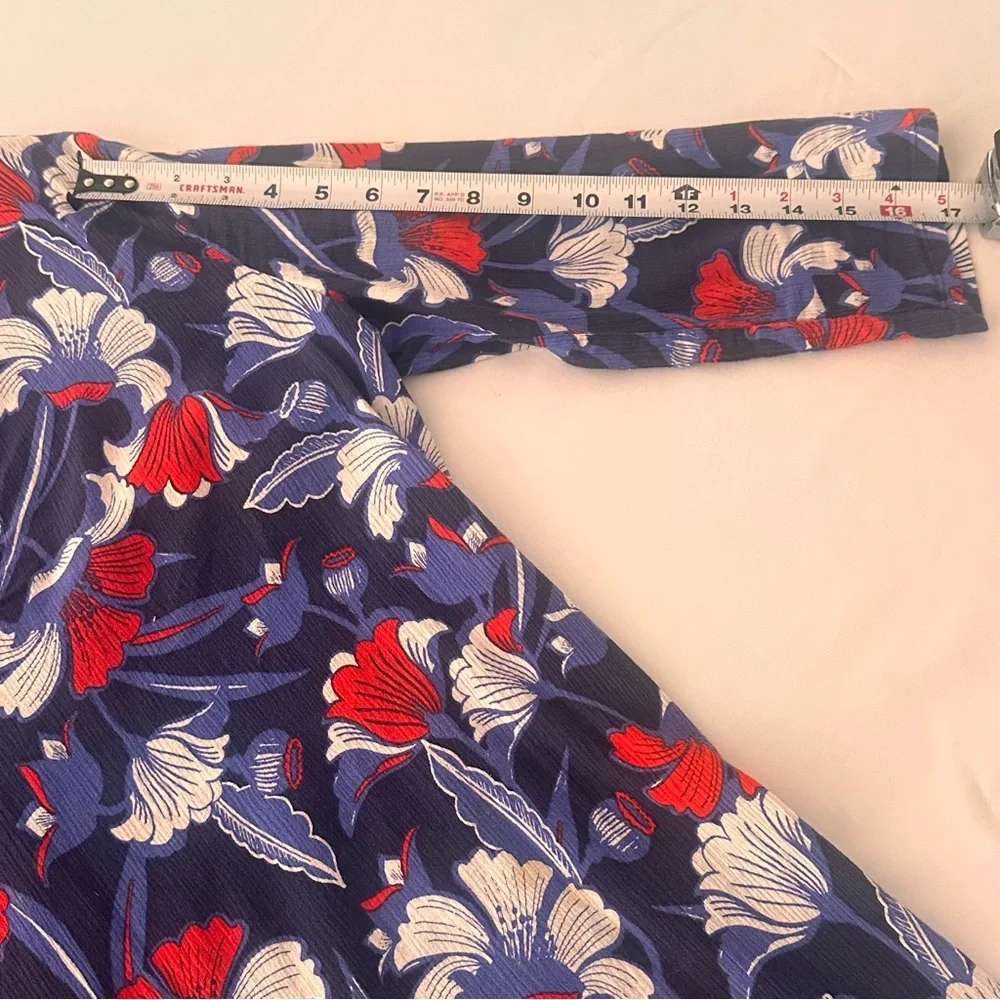 J. Crew Blue and Red floral Tunic cover-up Size Small - Picture 5 of 8